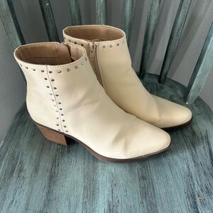 BP Cream Ankle Boots with Studded Detail
